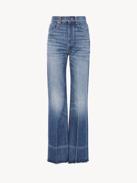 High-rise flare jeans in denim