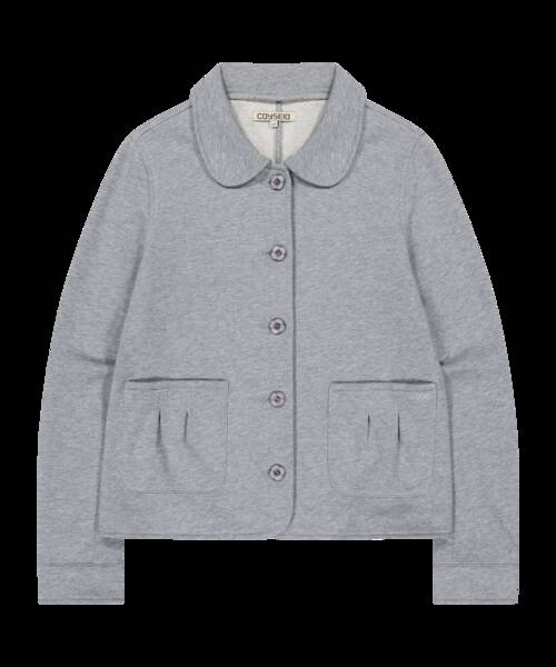 COZY SWEAT JACKET MELANGE GREY