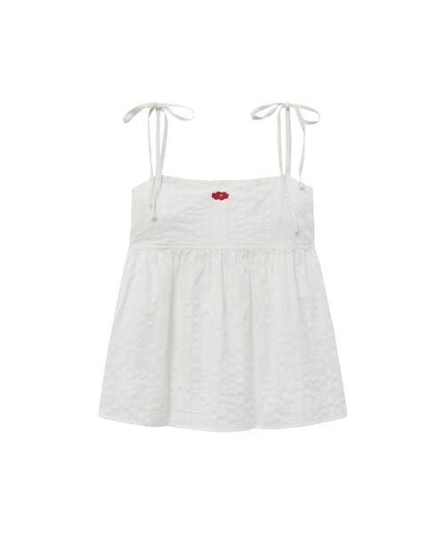 CAMISOLE SHIRRING BLOUSE white - 데이지신드롬