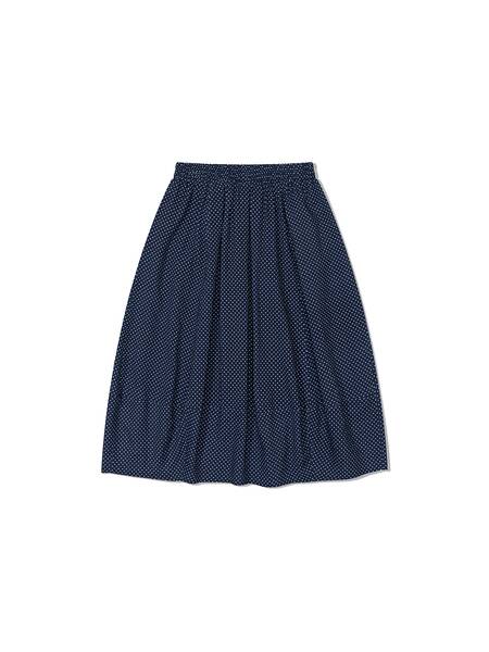 Curved Dot Pocket Skirt Navy_F252SK04 - FRITUR