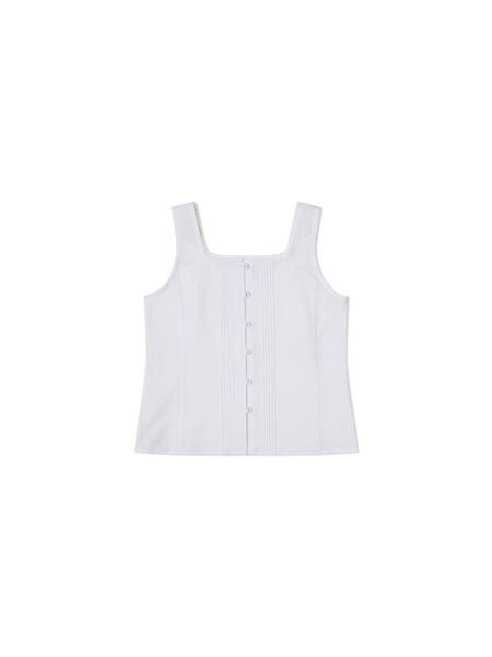 Poet Pintuck Sleeveless Ivory_F252BL06 - FRITUR