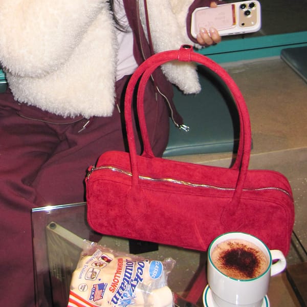 lotsyou_Alina Suede Shoulder Bag Red