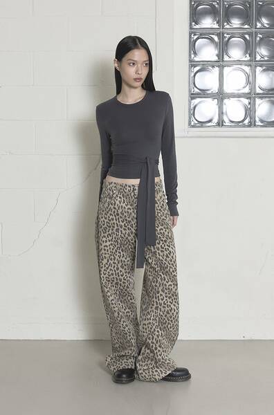 [2/7 예약 배송] LEOPARD STRAIGHT PANTS - BEIGE - / ORDES