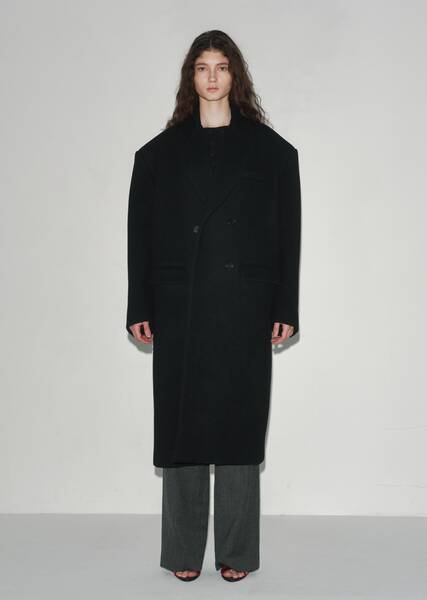 OVERSIZED DOUBLE BREASTED COAT BLACK