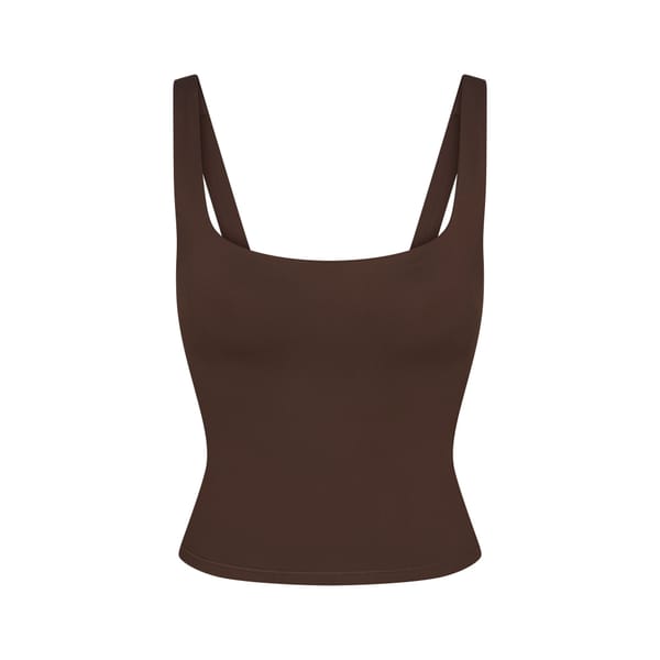 NikeSKIMS MATTE SQUARE NECK TANK | DARK SEPIA | SKIMS