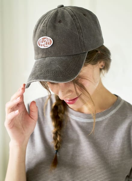 Logo embroidery ball cap - Brown