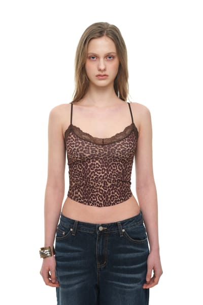 LACE POINT CAMI TOP (LEOPARD)